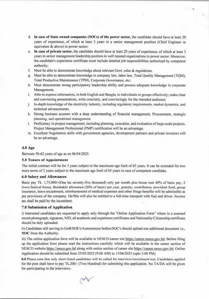 NESCO Job Circular 2025 Apply Online NESCO Job Circular 2025 Apply Online