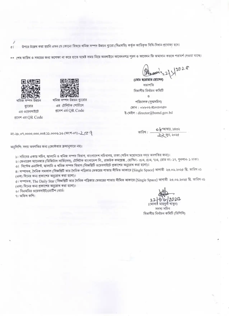 BOMD Job Circular 2025 BOMD Job Circular 2025